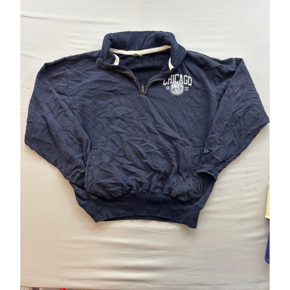 MV Sport Other - MV Sport Chicago City Seal Quarter Zip Sweatshirt Navy Blue Mens Large